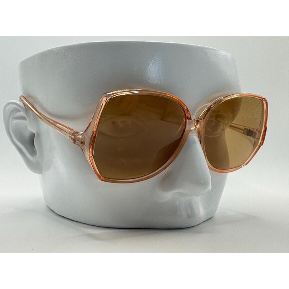 NEW Vintage Oversize Sunglasses Drop Temple Style Crystal Brown Monochrome #830 - Picture 1 of 10
